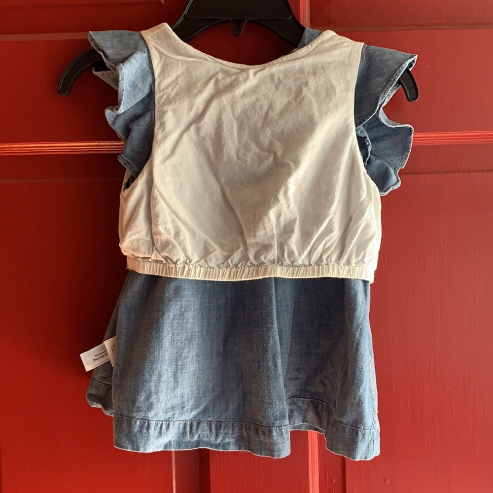 CREWCUTS KIDS RUFFLE CHAMBRAY TOP (8) - Picture 9 of 12